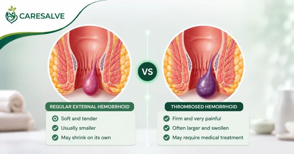 What Is the Difference Between a Regular External Hemorrhoid and a Thrombosed Hemorrhoid?